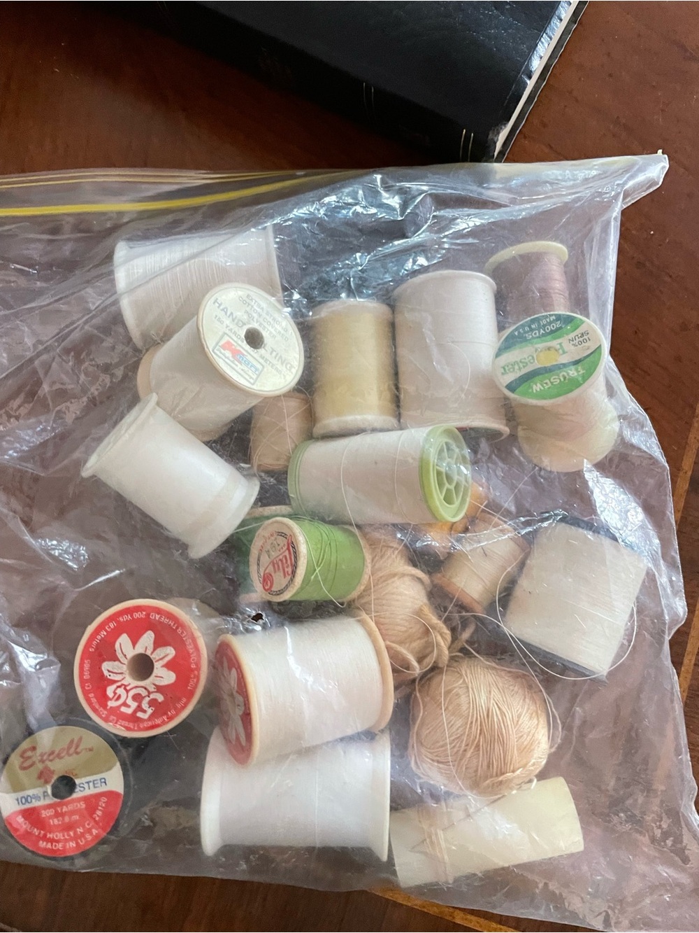 Mixed Neutral Sewing Thread Spool Set - White, Cream, Tan